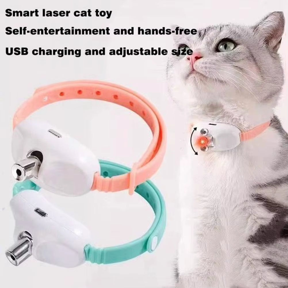Rechargeable Smart Laser Collar for Cats - Interactive Infrared Toy for Anxiety Relief