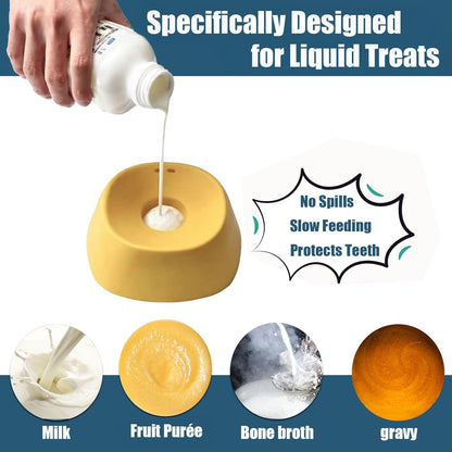 Lick and Roll Bowl for Dogs – Innovative No-Mess Slow Feeder for Bone Broth, Yogurt, and Supplements with Anti-Spill Rolling Ball | Ideal for Senior Dogs, Puppies, and Post-Operative Nutrition