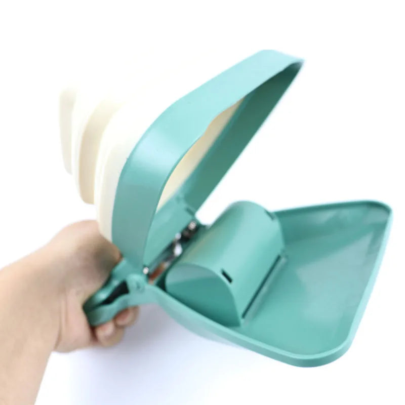 Foldable Dog Pooper Scooper with Biodegradable Bag Roll for Efficient Waste Cleanup