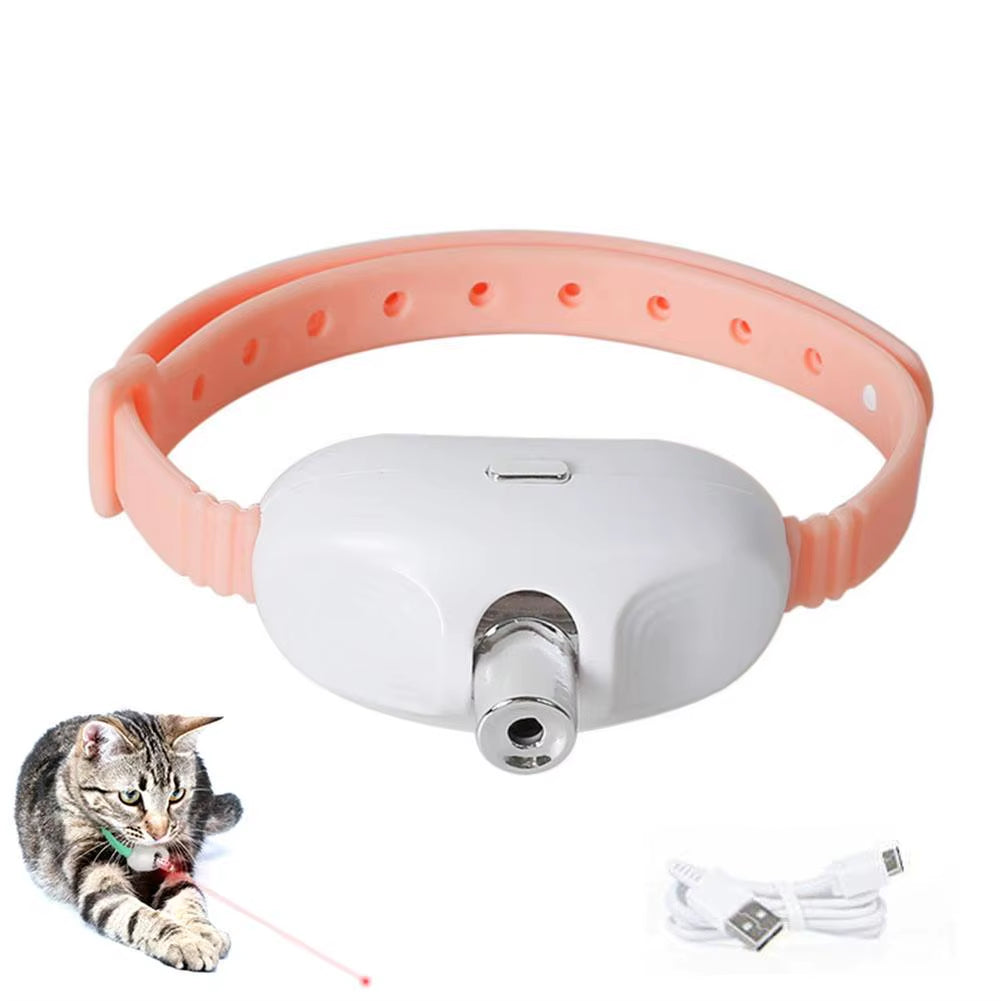Rechargeable Smart Laser Collar for Cats - Interactive Infrared Toy for Anxiety Relief